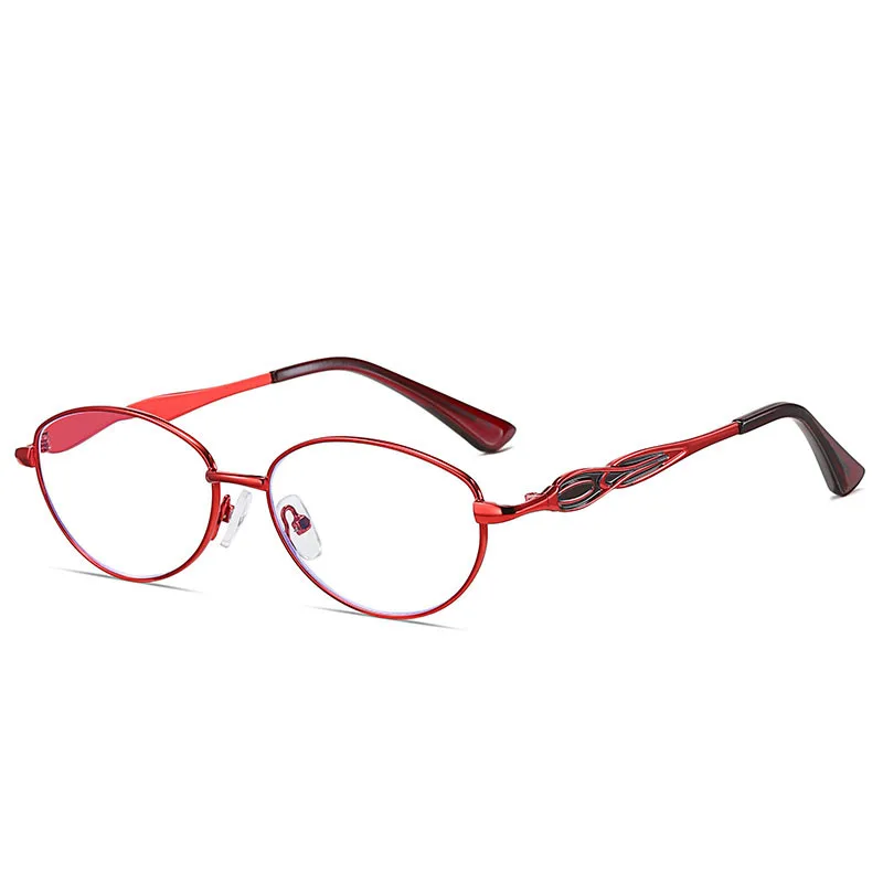 

+1.5 2.0 2.5 3.0 3.5 4.0 Diopter Anti Blue Light Cat Eye Reading Glasses Women Alloy Eyeglasses Presbyopia Prescription