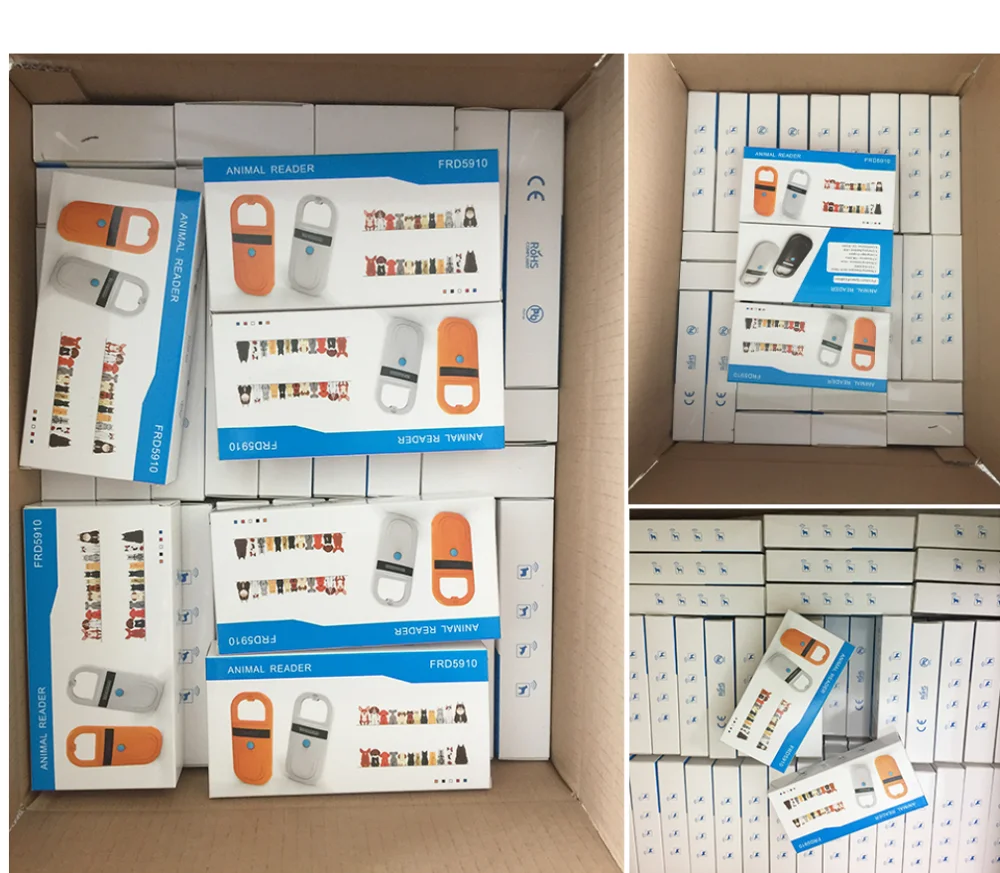 태그 달린 휴대용 동물 RFID 리더, 반려동물 고양이 개 마이크로칩 스캐너, FDX-B 유리 칩 태그 리더, 134.2KHz, 125kHz