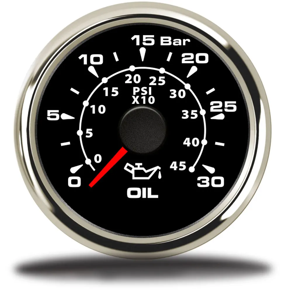 52mm 7 colors backlight Auto Marine Oil Pressure Gauges 0-30 Bar 0-40 PSI Oil press Meter 9-32V for racing motorcycle Auto Boat