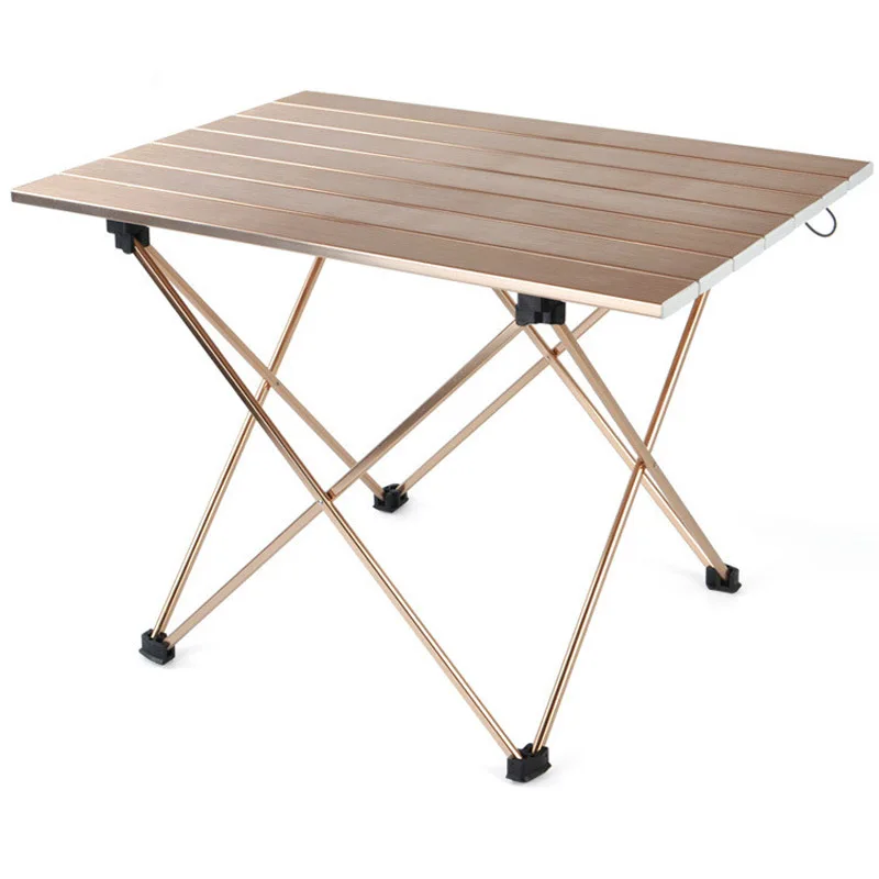 

Outdoor Camping Portable and Easy Wire Drawing Table Aluminum Alloy Folding Table Barbecue Table Picnic Table Light Caffeine