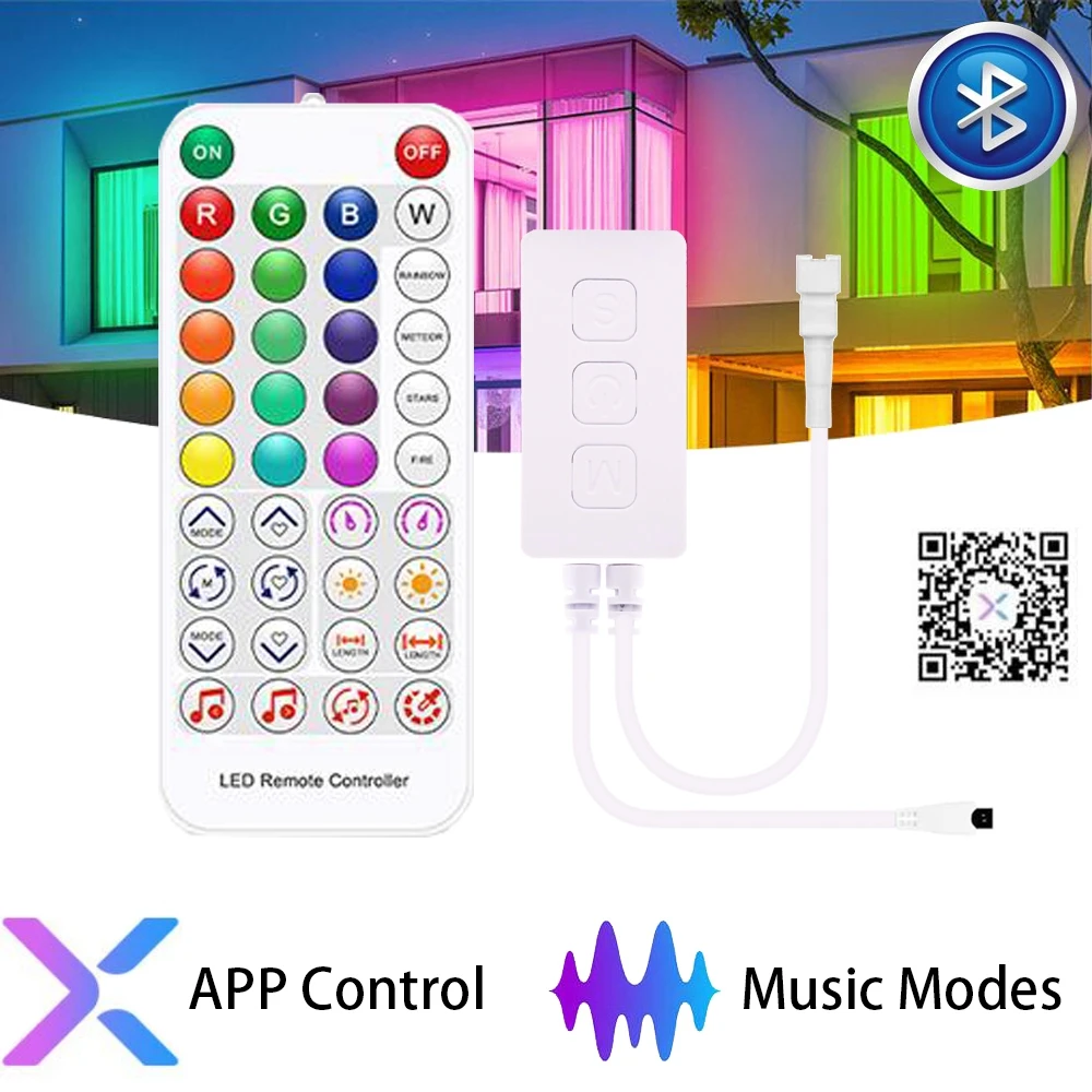 USB/DC WS2812B WS2811 Bluetooth Music LED Strip Controller SP611E IR38 Keys Remote APP For Addressable LED Lighting DC5V-24V rgb led controller pixel led controller led strip controller rgb controller led controller