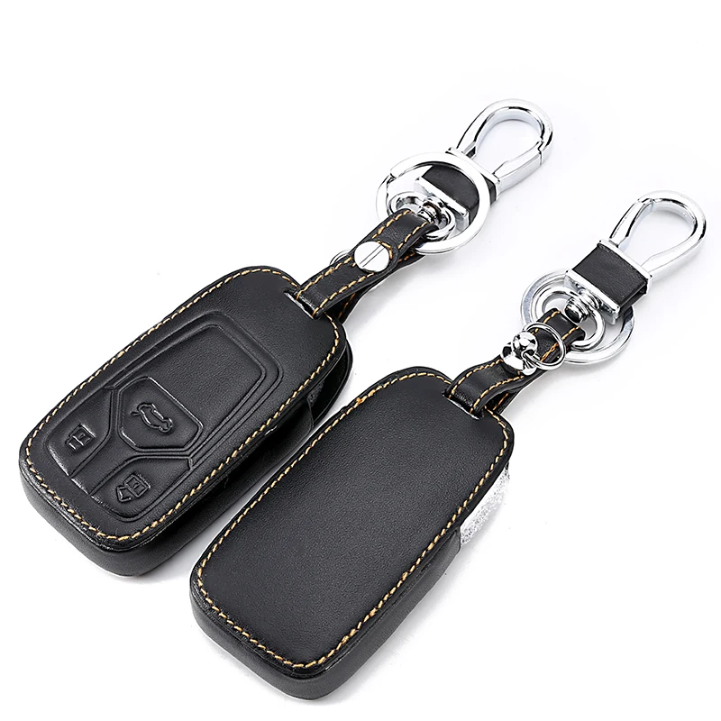 Top Layer Leather Key Cover Car Automobile Key Case For Car For Audi A4 Allroad B9 Q5 Q7 TT TTS Q7 4M TT 8S