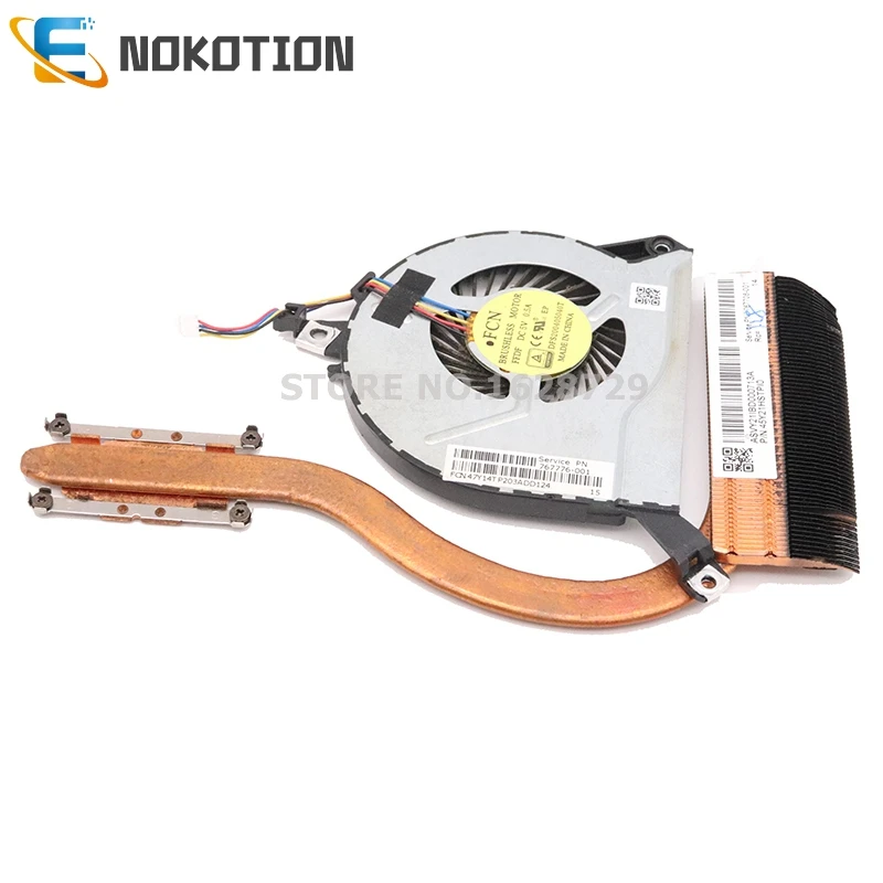 NOKOTION 767776-001 767708-001 Radiator For HP Pavilion 14-P 15-P 17-P 15-K 14-V AMD HeatSink with fan | Компьютеры и офис