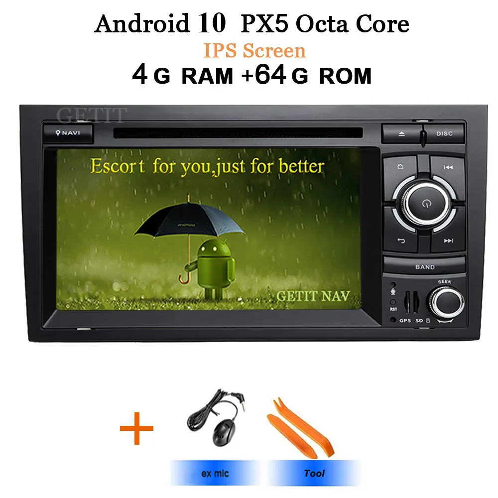 64 Гб DSP Android 10 автомобильный стерео DVD мультимедийный плеер для Audi A4 S4 RS4 2002-2007 с WiFi BT gps навигация Радио ips экран - Цвет: IPS-PX5 4G-64G