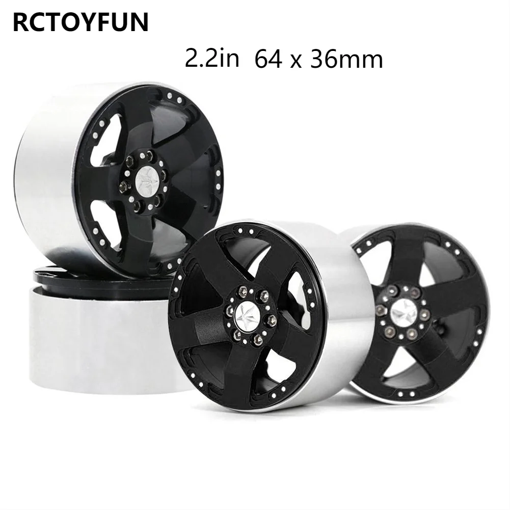 Колесные диски RCTOYFUN 2 дюйма 4 шт. из черного металла для радиоуправляемых