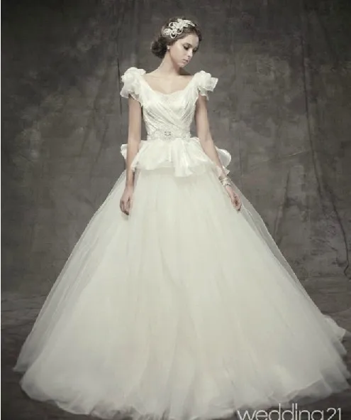 

2018 new hot vestido de noiva cap sleeve marriage romantic fashionable princess ball bridal gown mother of the bride dresses