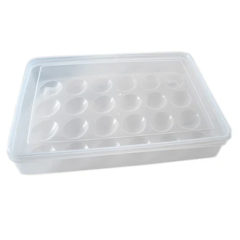 

Egg Holder for Refrigerator, Deviled Egg Tray Carrier with Lid Fridge Egg Storage Stackable Plastic Egg Containers, 24 Egg Tray