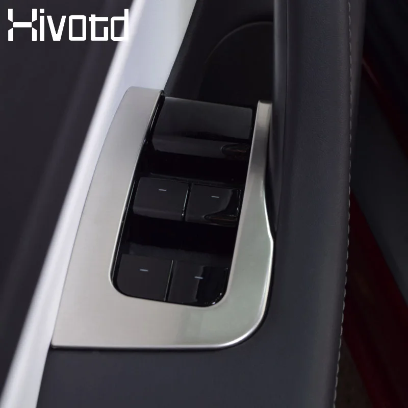 Hivotd для Tesla, модель 3, внутренняя дверь, подлокотник, окно, стекло, Лифт, кнопка включения, панель, накладка, аксессуары для автомобиля, Стайлинг