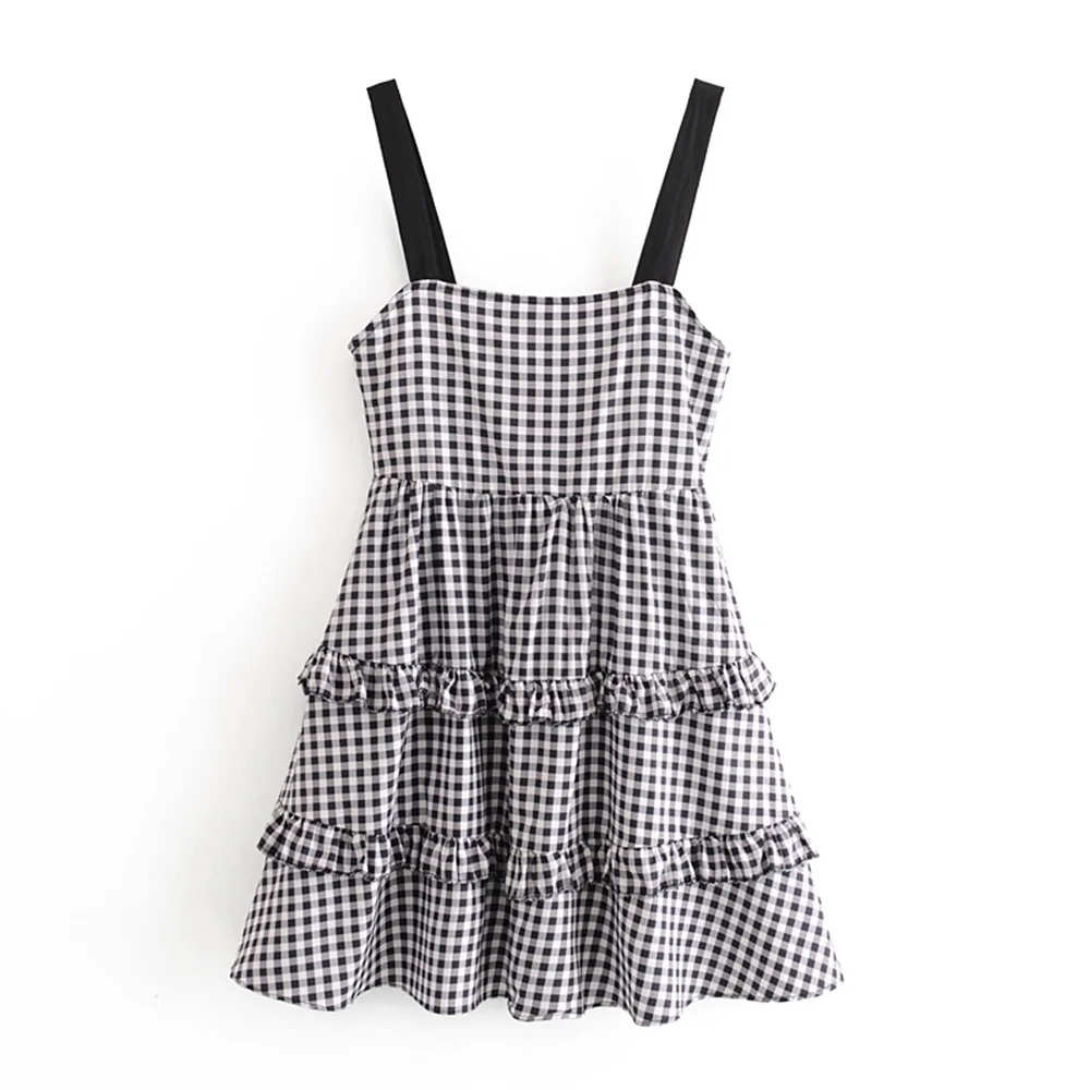 black and white checkered dress