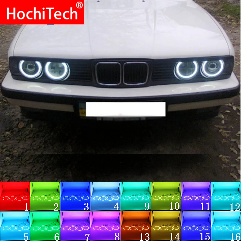 Для BMW E30 E32 E34 Аксессуары Последние фара Мульти-Цвет RGB светодиодный Ангельские