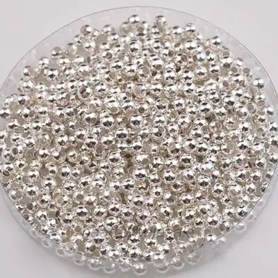 Silver 1000 шт маленькие круглые металлические серебряные бусины 3 мм для изготовления ювелирных изделий для женщин Diy браслет ожерелье ювелирные изделия - Цвет: Silver