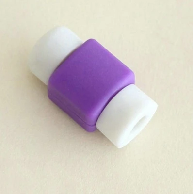 Спиральный телефонный кабель протектор линия передачи данных силиконовая бобина чехол для iphone 5s 6s 7 8plus XS MAX USB наушники с зарядным устройством - Цвет: Фиолетовый