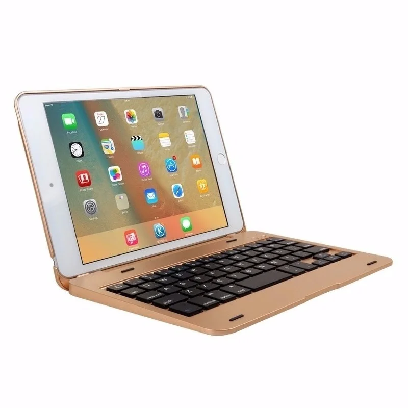 Тонкий чехол с клавиатурой, Беспроводная Bluetooth клавиатура, чехол-книжка, умный чехол с подставкой, для Apple Ipad Mini 1 2 3 4 - Цвет: gold-mini