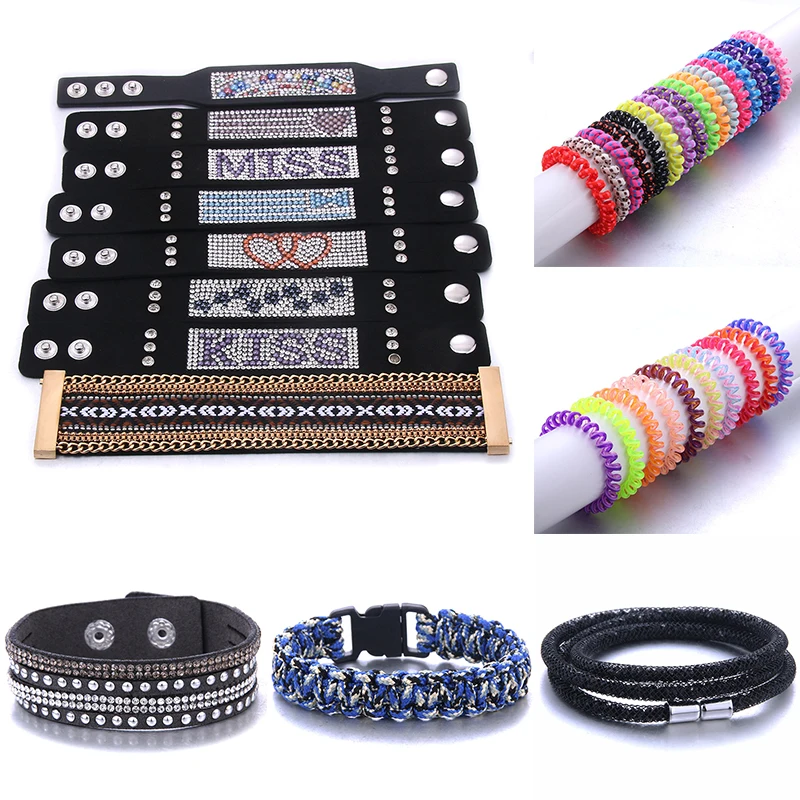

10pcs/lot Wholesale New Braided Leather 18mm Snap Bracelets fashion Bracelet Interchangeable Snap Women Jewelry King of Party