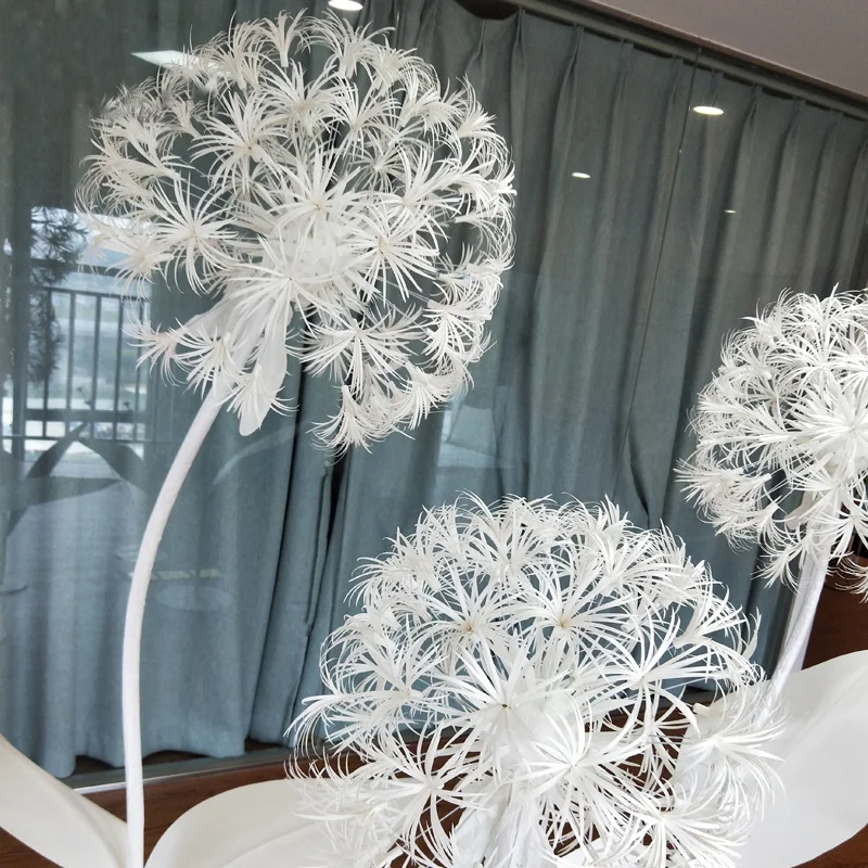 Gran DIY flores de papel artificiales diente de león flores falsas boda decoración ventana decoración boda camino de Fondo diseñ