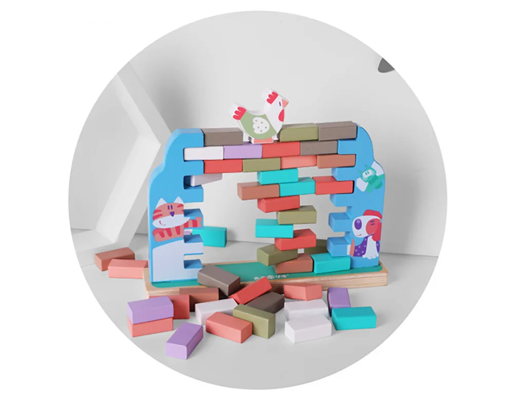 Монтессори детские блоки для раннего развития баланс родитель-ребенок Интерактивная доска строительные блоки Дженга игрушка для ребенка