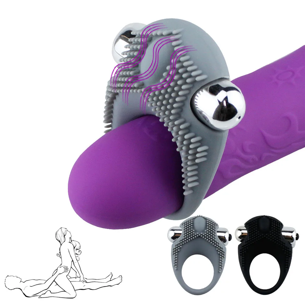 EXVOID Penis Vibrating Ring Delay Ejaculation Bullet Vibrator Clitoris Massager Adult Sex Toys for Men Male