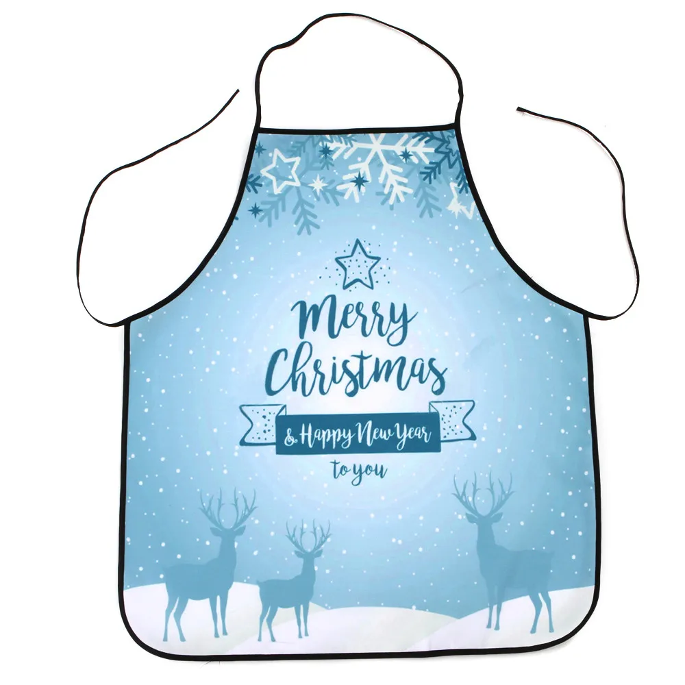 Christmas Decoration Waterproof Apron Christmas Dinner Party Apron - Цвет: C