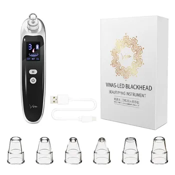 

Blackhead Remover Vacuum Face Nose Acne Black Dot Pimple Cleaning Machine Pore Cleaner USB Charging Skin Care Tools With 6 Heads