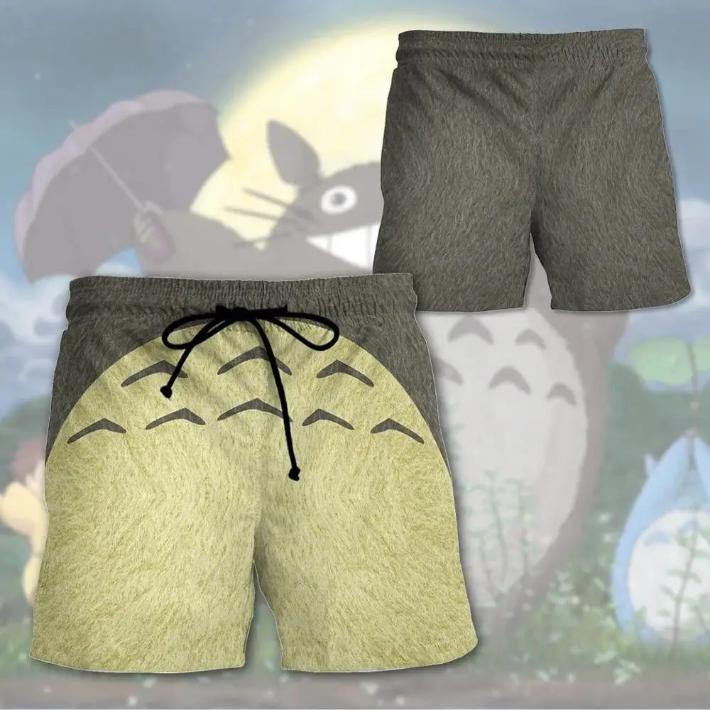 

2020 New street Casual Shorts Men Summer Anime Totoro Print 3d Shorts Cosplay Harajuku Casual Elastic Waist shorts funny shorts