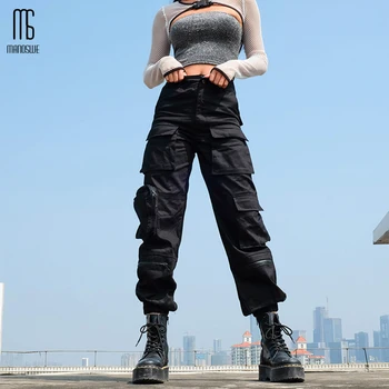 

Manoswe Multi-pocket Hip-hop Beam Leg Overalls Trousers Women 2020 Spring & Summer New Fashion Ins Wind High Waist Pants