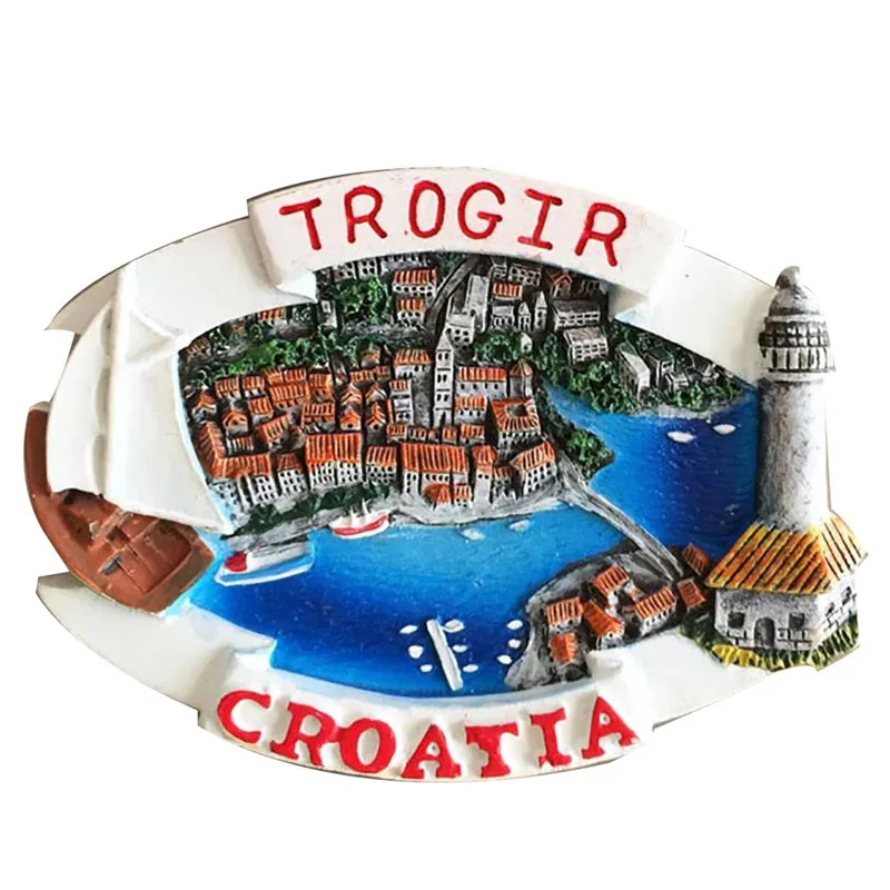 

Lychee Croatia Trogir Scenic Refrigerator Magnetic Sticker Famous Landscape Fridge Magnet Modern Home Kitchen Decoration