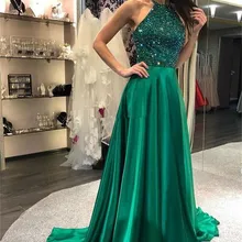 Блестящие стразы, расшитые бисером, платья для выпускного вечера, длинные,, Холтер, а-силуэт, зеленое, официальное, вечернее платье, арабское, расшитое блестками, светоотражающее платье плюс