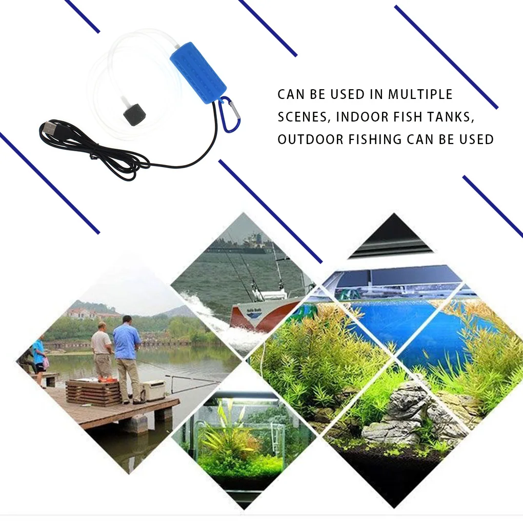 Air Pump Fishing Aerator Oxygenated Live Baits Aquarium Tool Multi-function  Mobile Oxygen Flushing Pump with Lamp