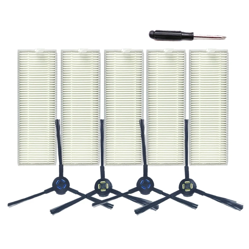 

1 Set Robot Vacuum Cleaner Parts Side Brushes+Filter Net+Cleaning Brush for Chuwi Ilife A7 A9 Side Brush Filter Set