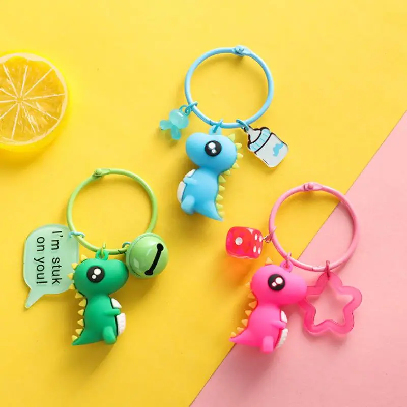 

1pc new lovely Cartoon Action Figure Dolls cute Animal Dinosaur keychain accessories Pendant toys gift