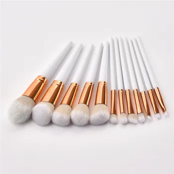 

12pcs Make Up Brush Set White Gold Handle Delicate Makeup Brushes Powder Foundation Contour and Eye Brushes 2020 NEW T12059