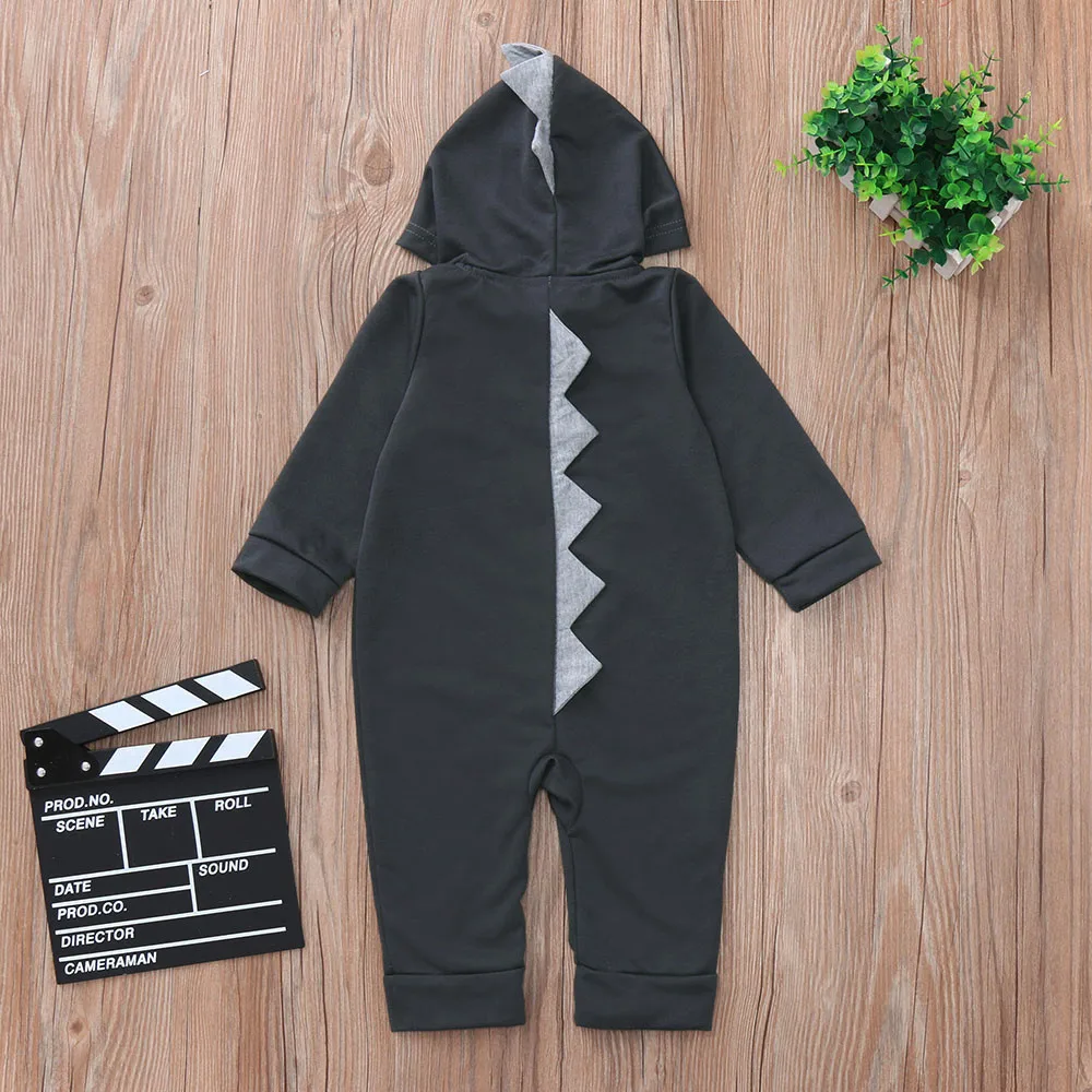 newborn costume baby romper Infant Toddler Baby Girls Boys Dinosaur Hoodie Romper Zip Clothes Jumpsuit