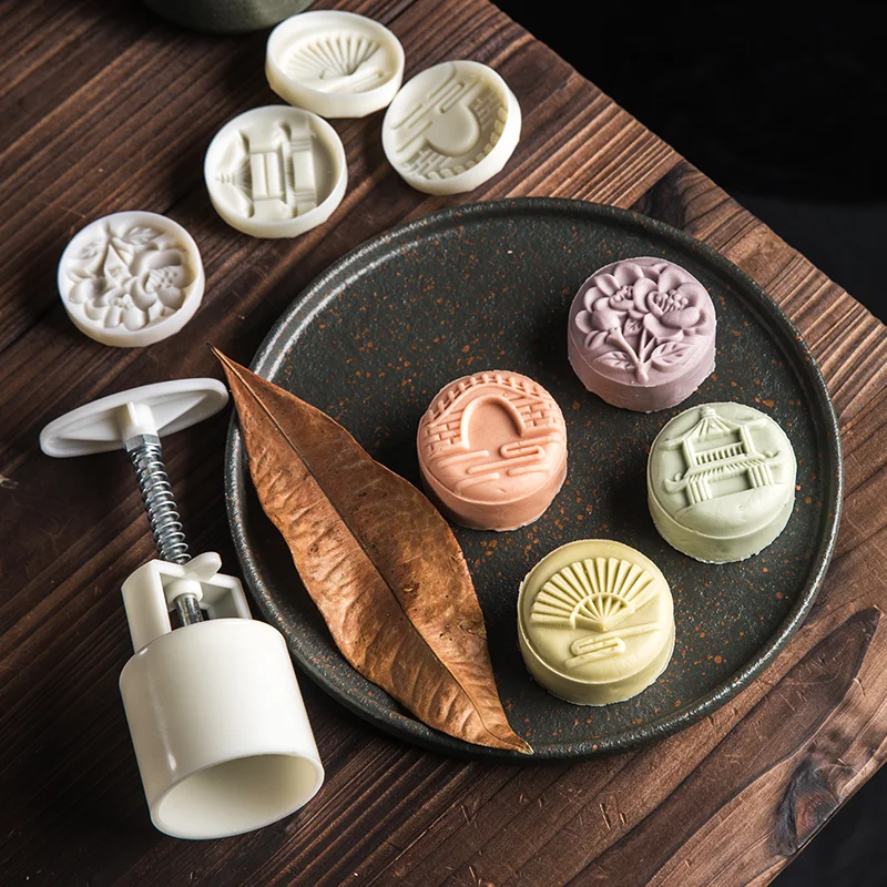 Moon Cake Tools Cookie Flower Stamp Mooncake Mold Kitchen Supplies Bakery Molds Ma'amoul Oriental Pastry Mould Form for Baking