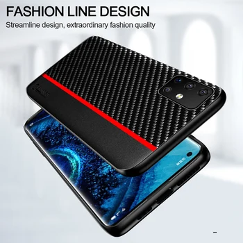 

For Samsung A51 A50 Case Carbon Fiber Leather Cover for Samsung Galaxy A50 A70 A71 S20 Ultra A70 A30 A40 A7 A8 Plus A9 2018 Case