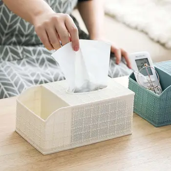

1PC Nordic Desktop Tissue Box Remote Control Storage Box Home Living Toom Coffee Table Divider Plastic Tray