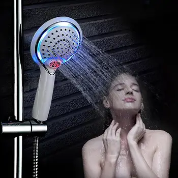 

Handheld Bathroom Shower Spray Head Digital Temperature Controlled Display 3 Colors LED Light Handheld Water Saving Shower Head