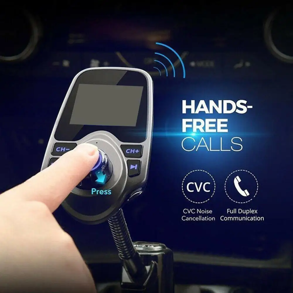 

Car MP3 Player FM Transmitter Bluetooth Car Kit Wireless Radio Audio Adapter With USB 2.1A Charger FM Transmitter