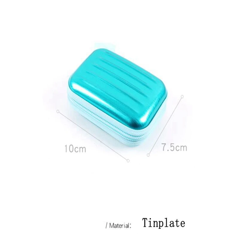 Macaron personality square zipper coin purse headset memory card tinplate storage bag data cable keychain storage box custom who