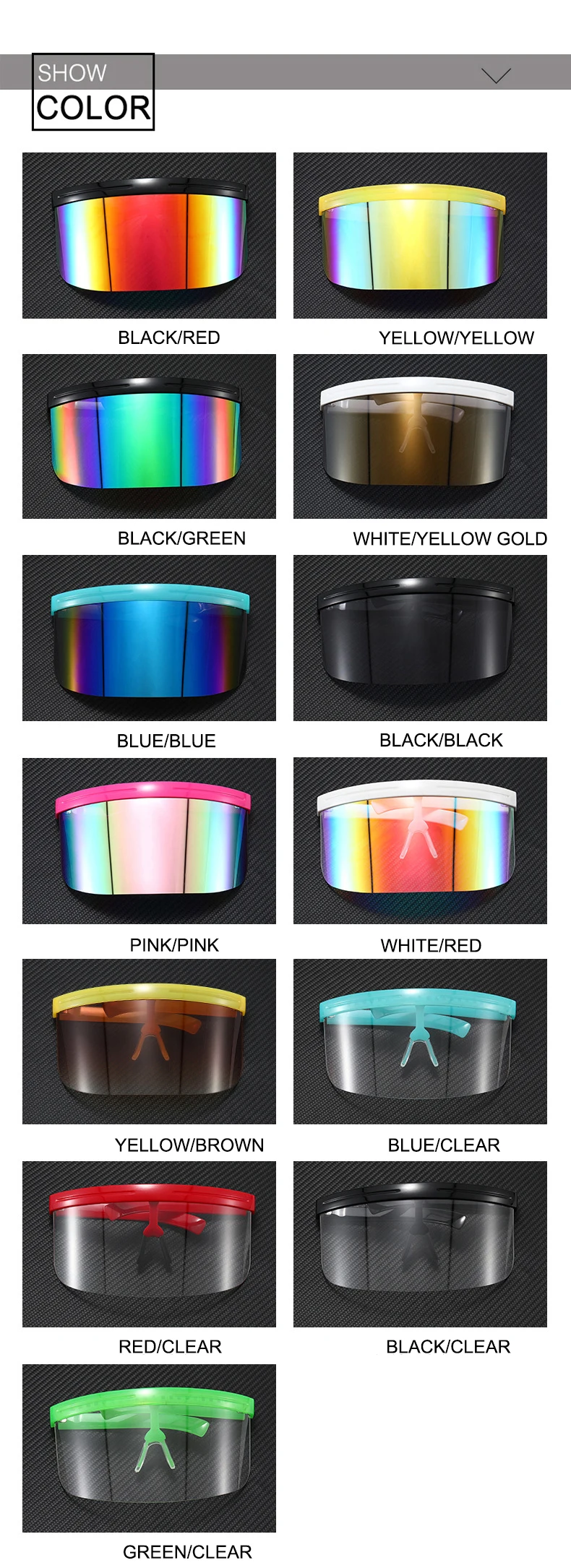 Oversized Windproof Mask Goggles Sunglasses Women  Fashion One Piece Rimless Sunglasses Men Outdoor UV400 Crystal Glasses O960