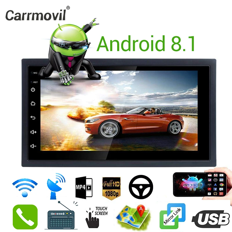2 Din Android 8 1 GPS Радио автомобильный DVD плеер 7 дюймов сенсорный мультимедийный авто