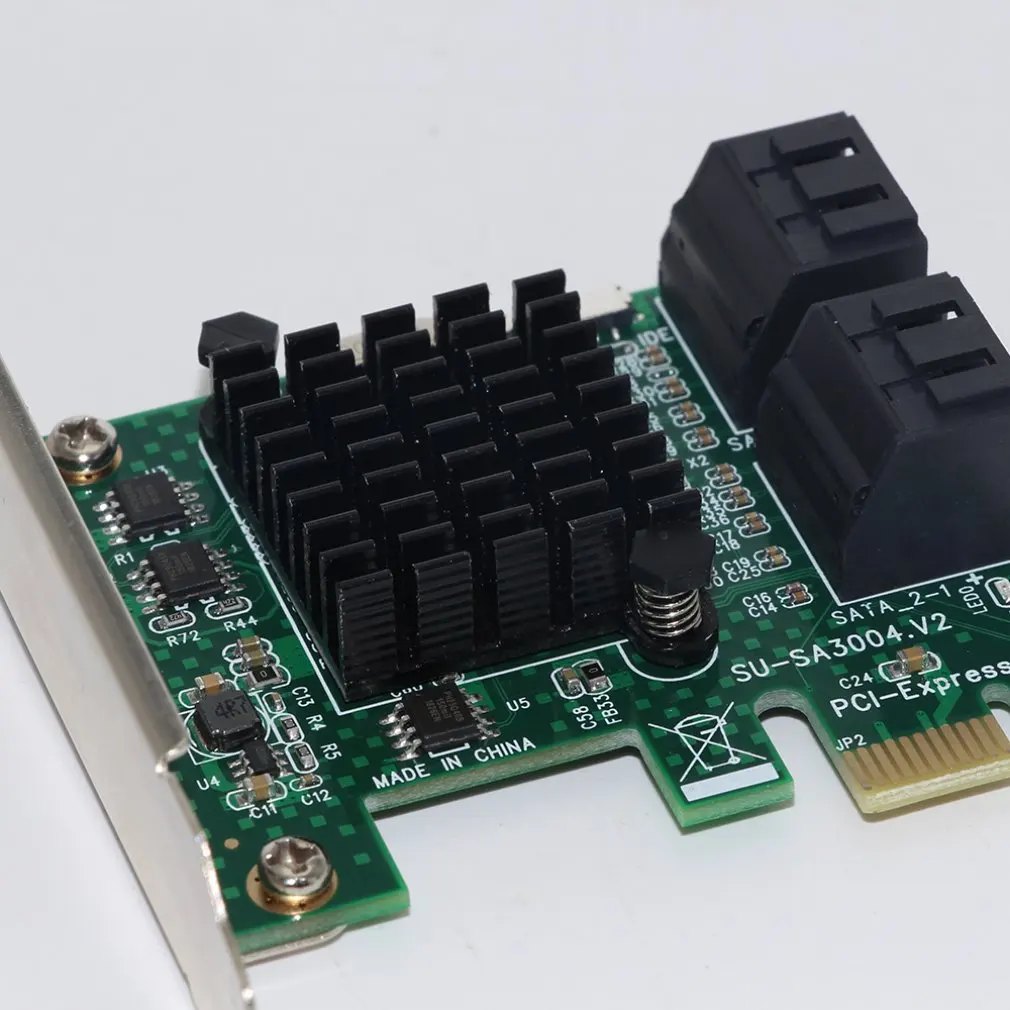 SA3004 4 порта 6G PCI-E к SATA3.0 Riser Card PCI Express к SATA 3,0 Miner SSD IPFS адаптер с большим радиатором для Майнинг Биткойн