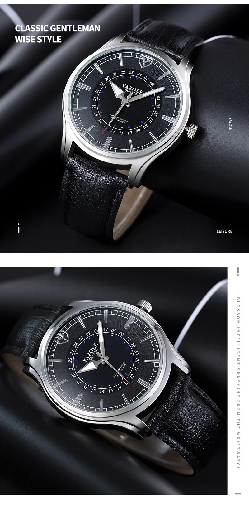 Роскошные деловые мужские часы от бренда yazole, уникальный дизайн, 24 часа, мужские часы с кожаным ремешком, водонепроницаемые мужские часы erkek saat