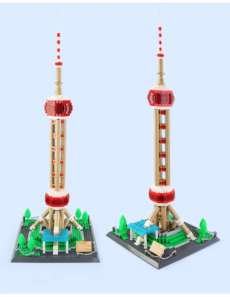 5224 Wange architecture строительные блоки башня с восточными жемчужинами модель фигурки кирпичи наборы игрушек для детей Рождественский подарок