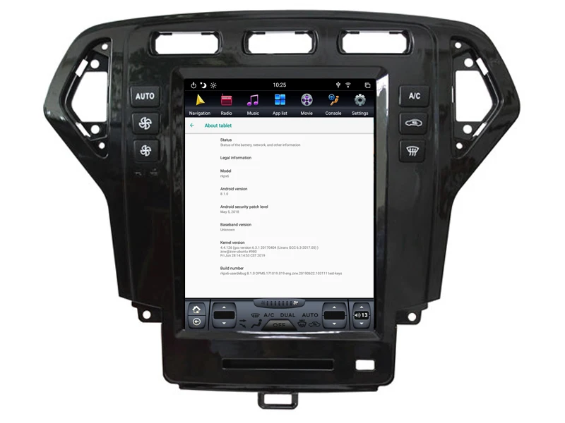 10," вертикальный экран радио плеер для Ford Mondeo 2007-2010 Черный gps bluetooth навигация шесть ядер Android 8,1 Автомобильный мультимедийный