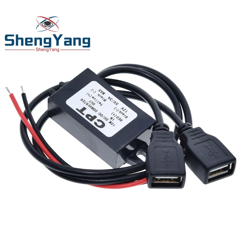 ShengYang Micro USB от 12 В до 5 3 А 15 Вт DC модуль преобразователя мощности автомобиля