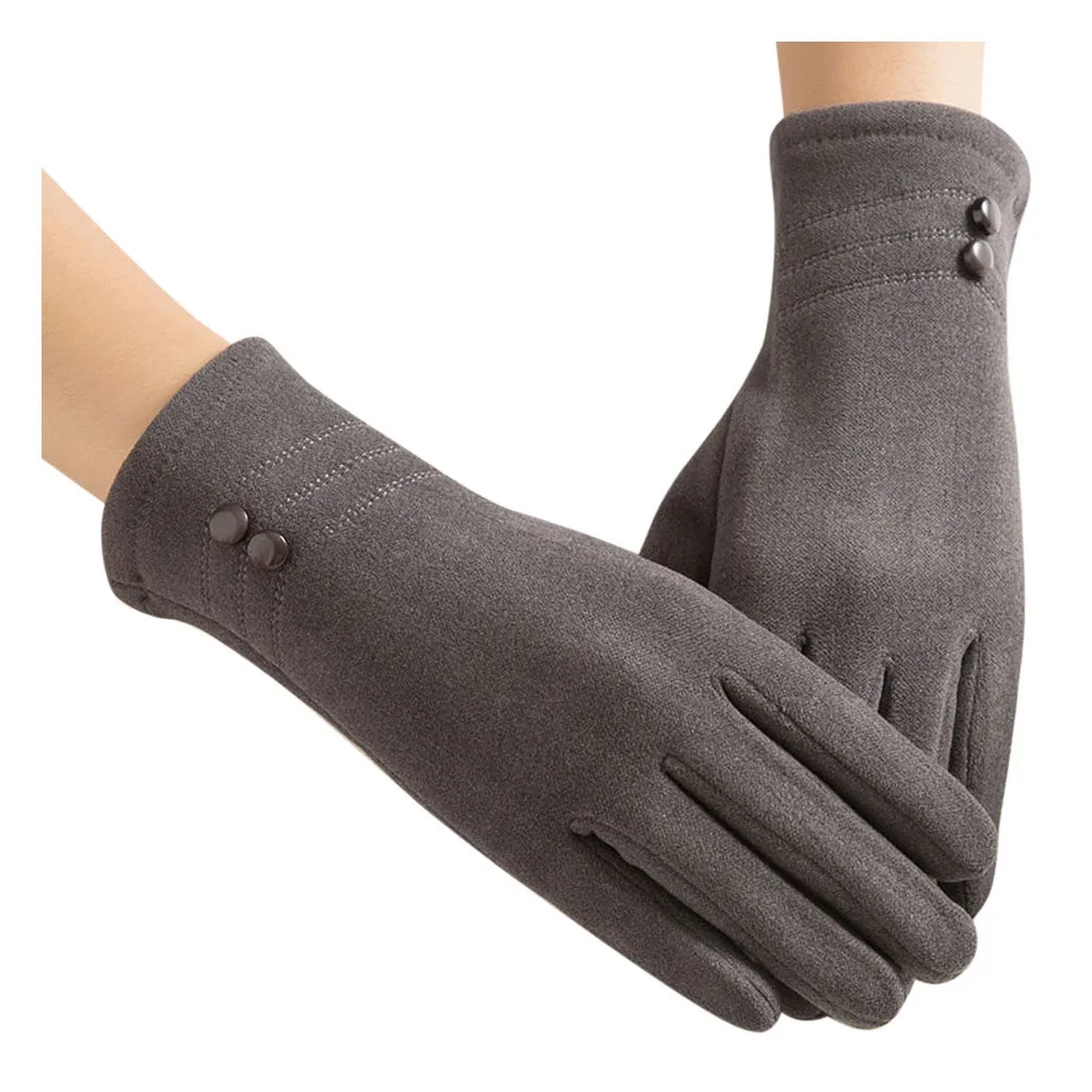 B Простые теплые однотонные повседневные перчатки guantes invierno mujer, женские повседневные зимние наручные варежки, перчатки для вождения, модные женские перчатки LS* D - Цвет: B