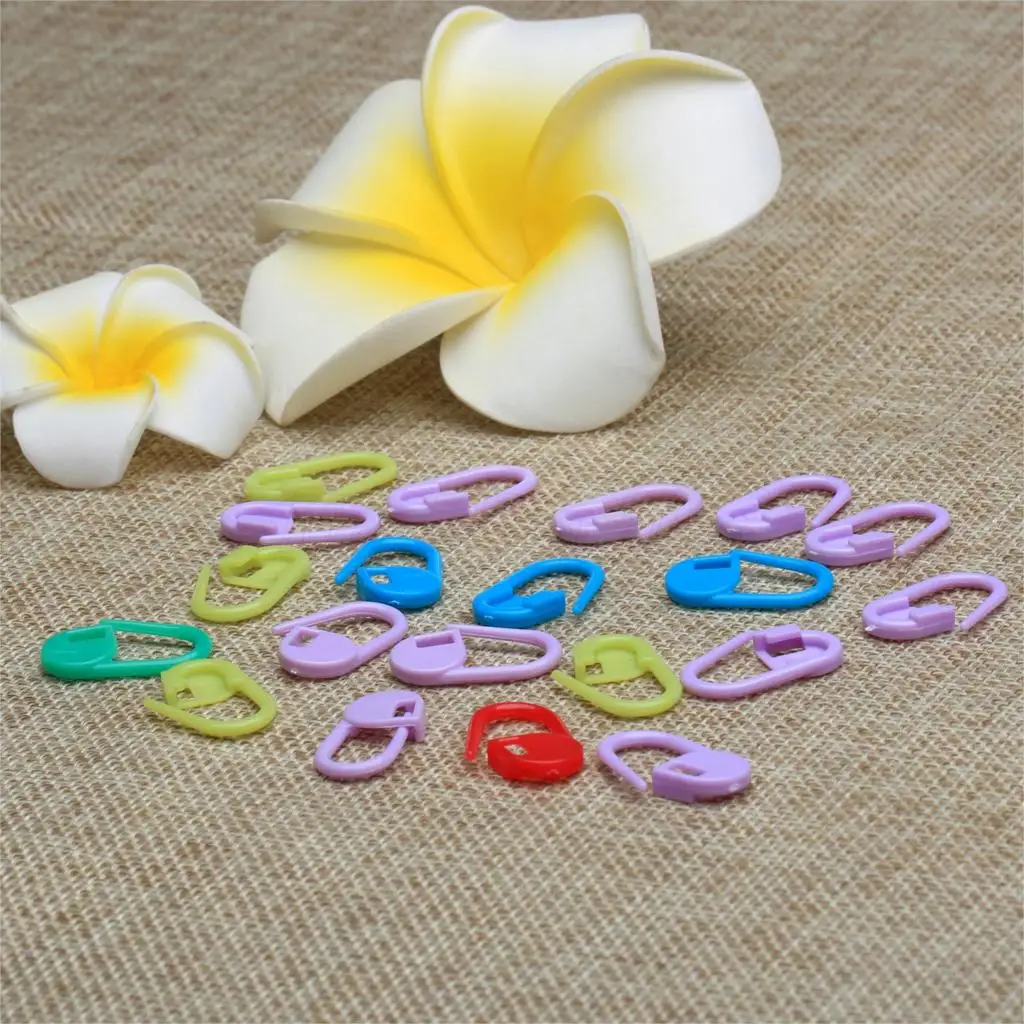 Разноцветные пластиковые маркеры для вязания на спицах крючком 20 шт. игла