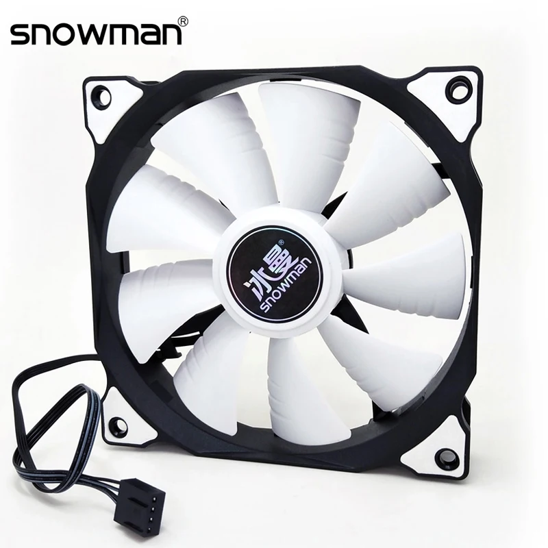 Boneco de neve pwm 4 pinos 120mm, ventilador do computador silencioso 12 cm ventilador cpu cooler rgb silencioso pc ventilador cooler caso ventiladores 12 v dc ajustar a velocidade do ventilador|Ventiladores e resfriadores| - AliExpress