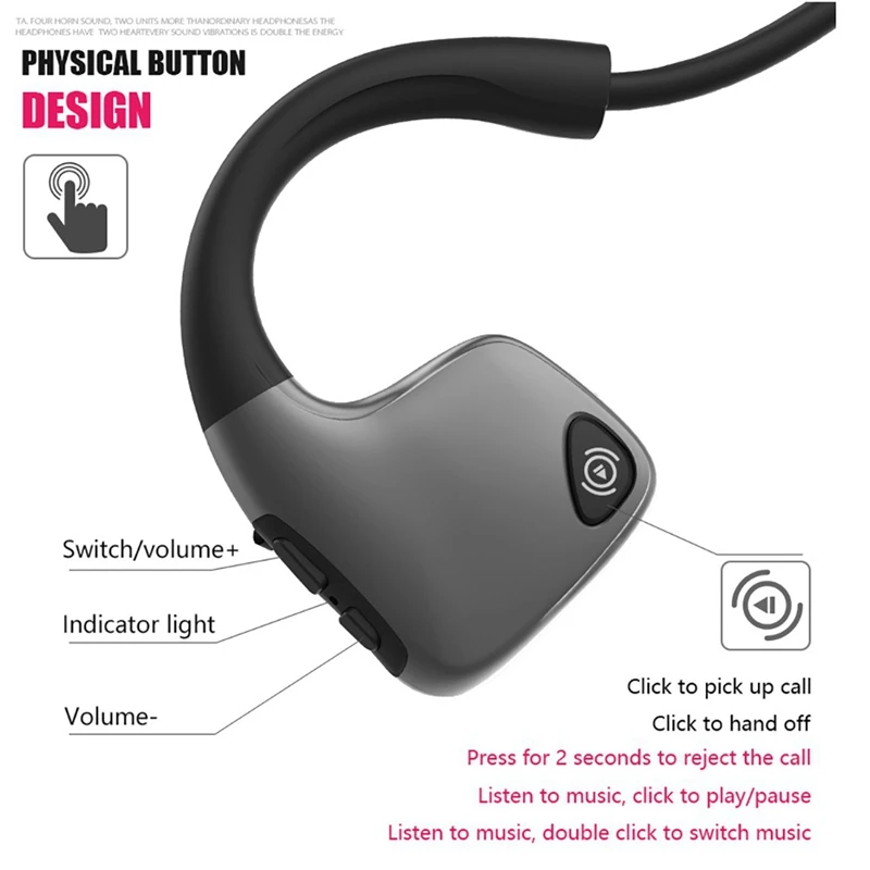 Bluetooth 5.0 R9 Wireless Headset Bone Conduction Headset Outdoor Sports With Microphone Hands-Free Wireless Headset Microphone