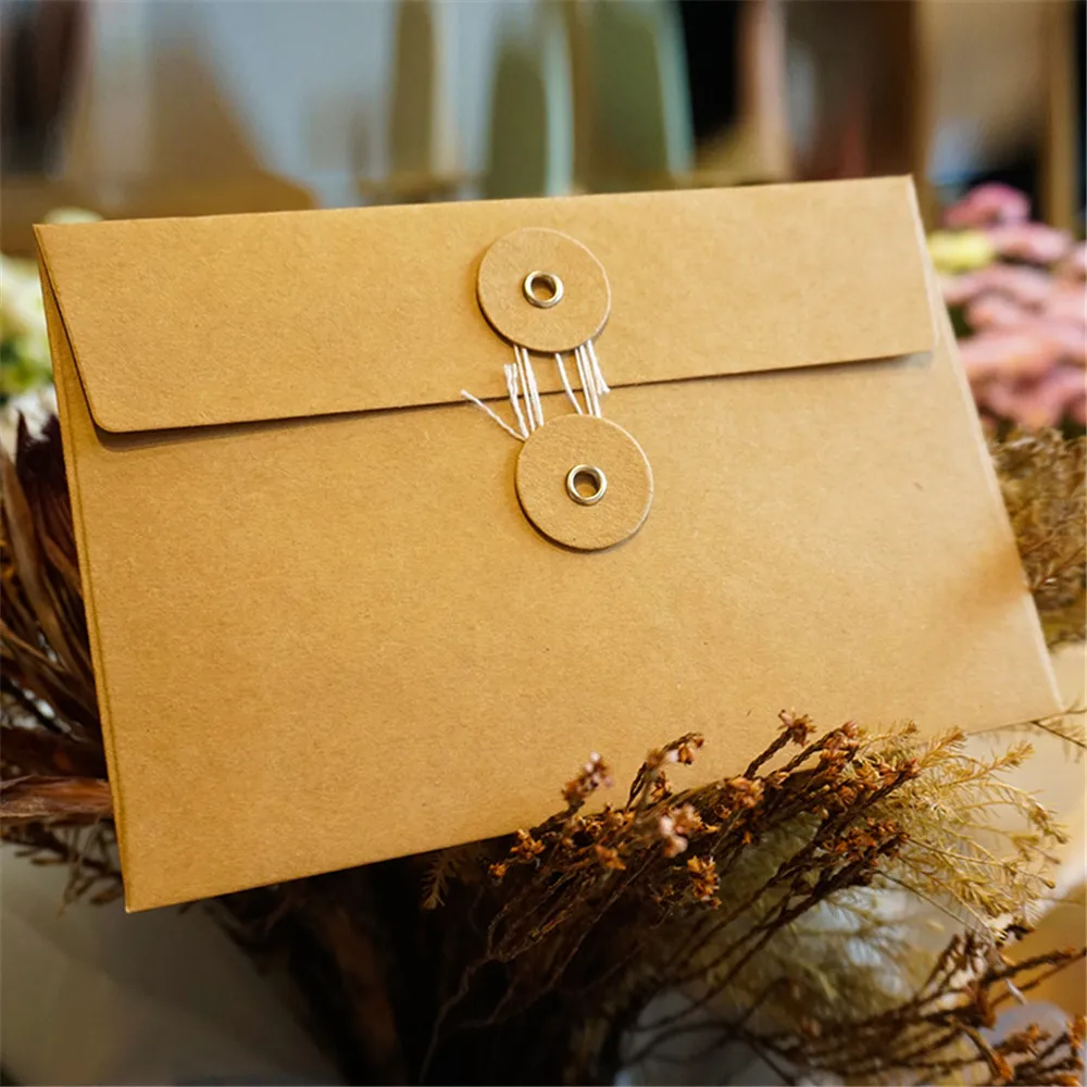 Sobres de papel Kraft clásico, cubierta de papel de carta para regalo de invitación de boda, papelería de oficina, 10 Uds.